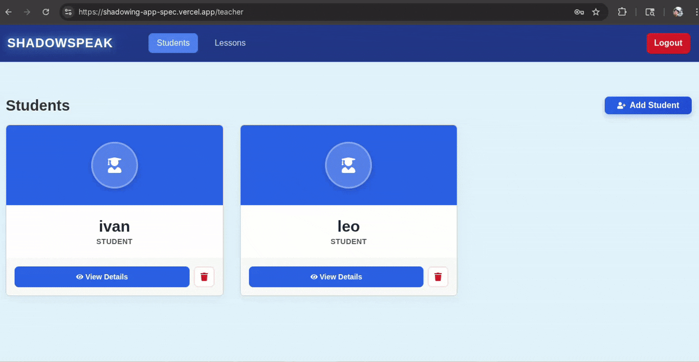 ShadowSpeak project screenshot